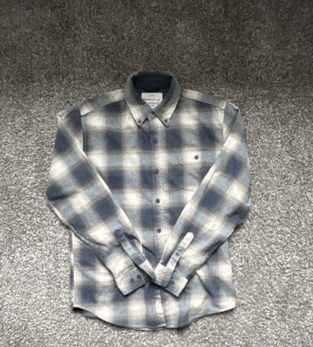 Original Weatherproof Vintage Plaid Flannel Shirt Size M Blue Tan